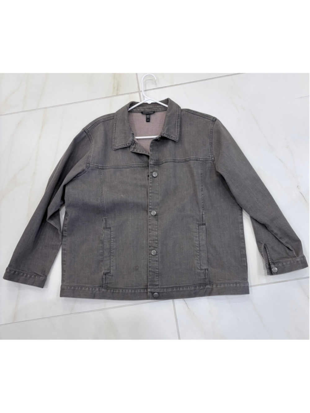 Eileen Fisher Gray Denim Jacket Women's XL